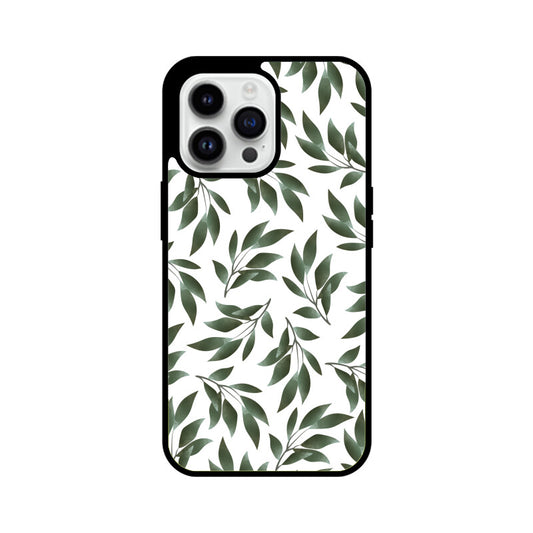 Beautiful Watercolor Branches with Green Leaves Pattern for Phone Case