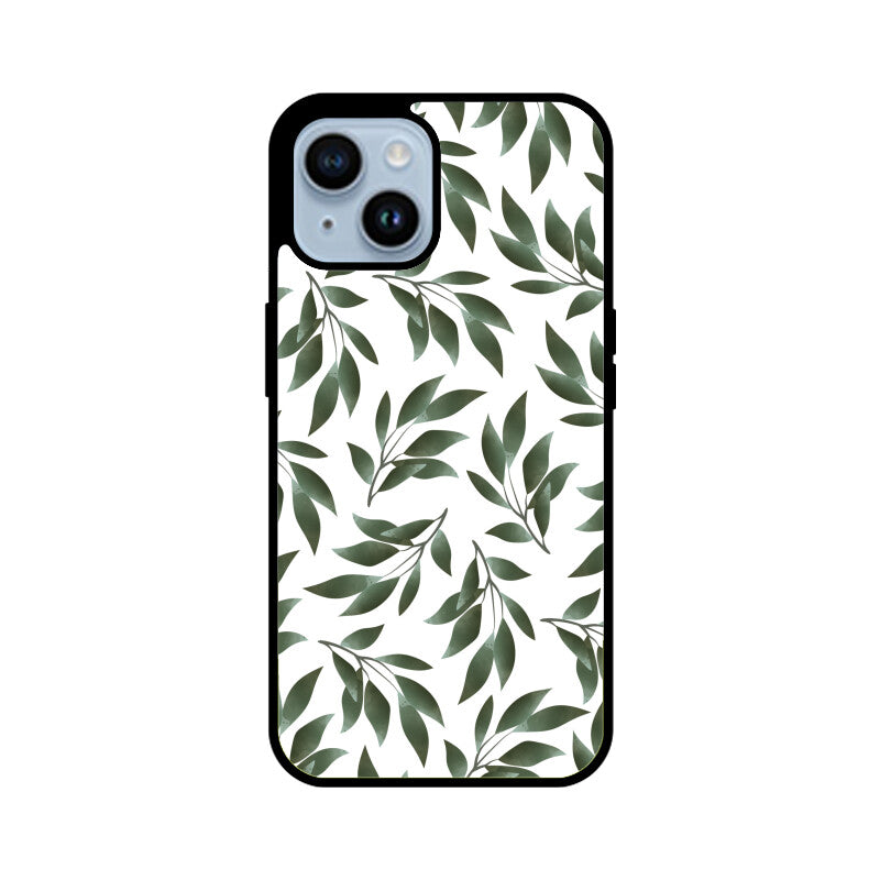 Beautiful Watercolor Branches with Green Leaves Pattern for Phone Case