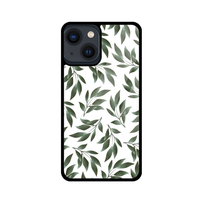 Beautiful Watercolor Branches with Green Leaves Pattern for Phone Case