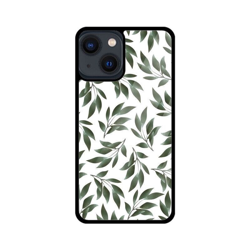 Beautiful Watercolor Branches with Green Leaves Pattern for Phone Case