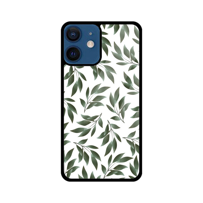 Beautiful Watercolor Branches with Green Leaves Pattern for Phone Case