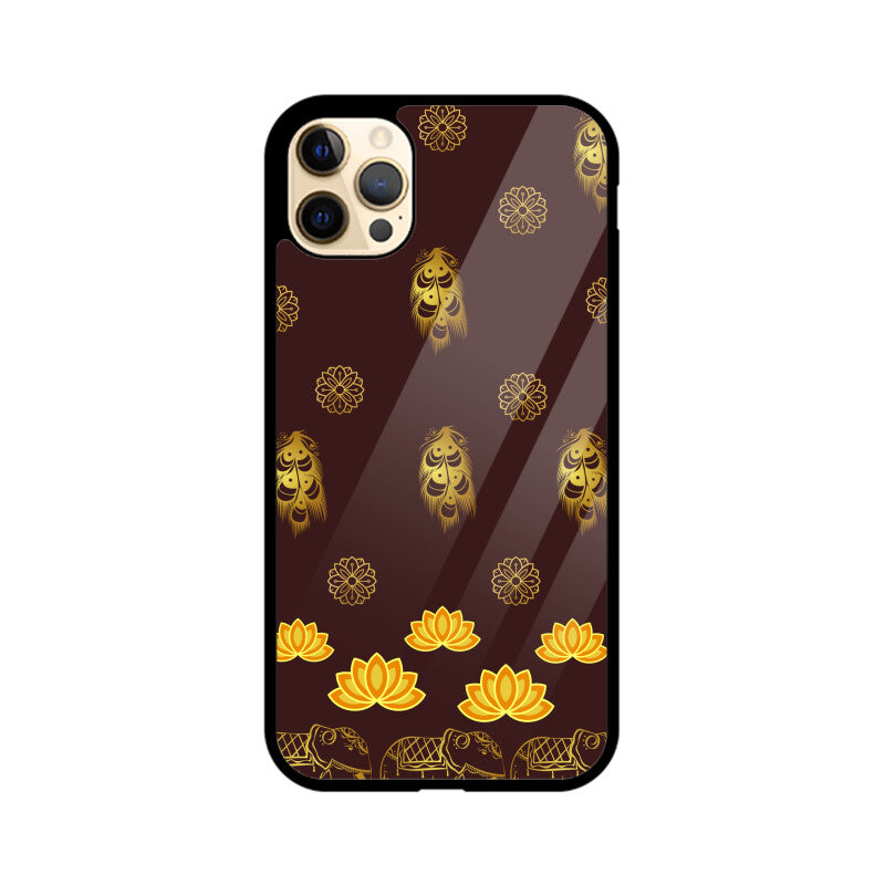 Royal Indian Art Elephant and Lotus Printed Motifs Phone Case