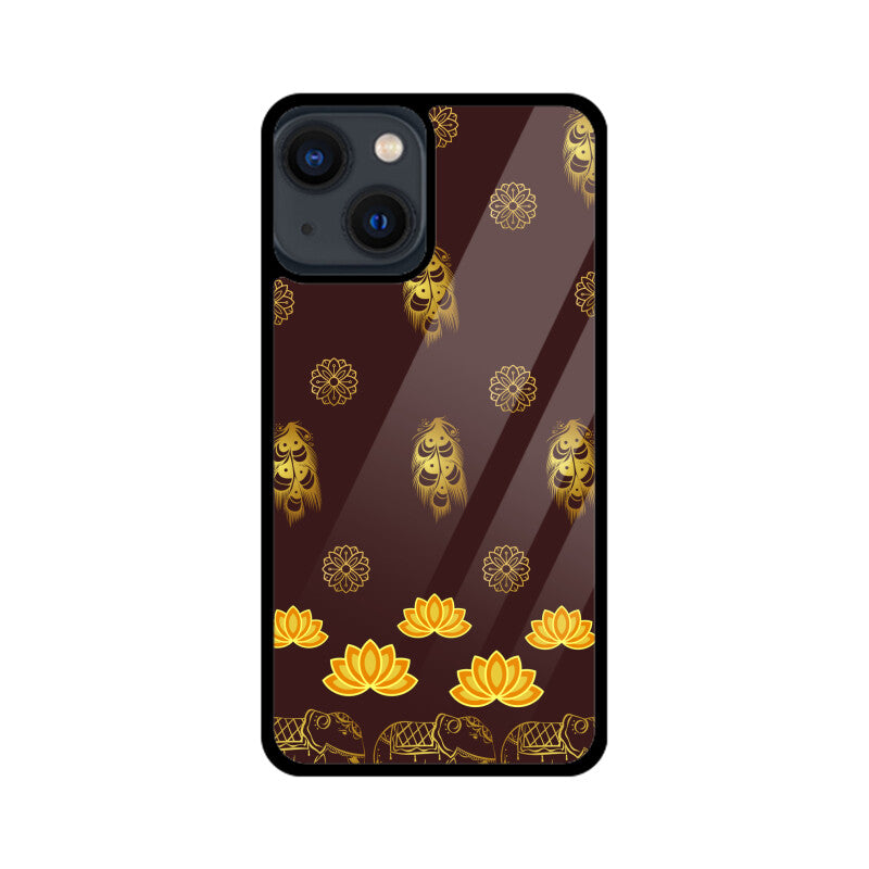 Royal Indian Art Elephant and Lotus Printed Motifs Phone Case