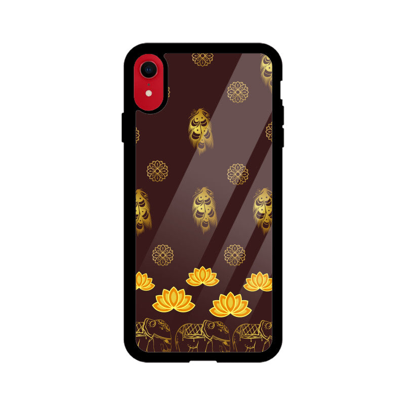 Royal Indian Art Elephant and Lotus Printed Motifs Phone Case