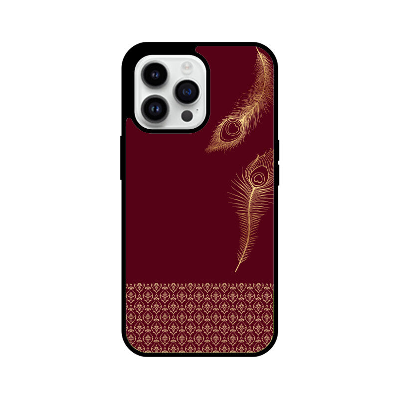 Royal India Mor Pankh Art in Maroon Color Phone Case