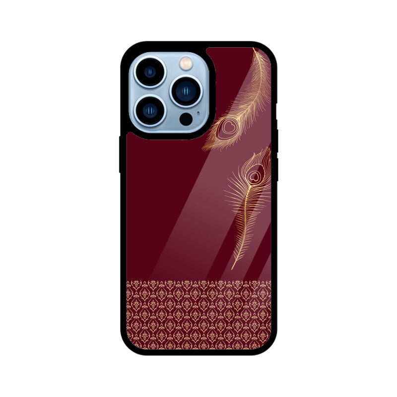 Royal India Mor Pankh Art in Maroon Color Phone Case