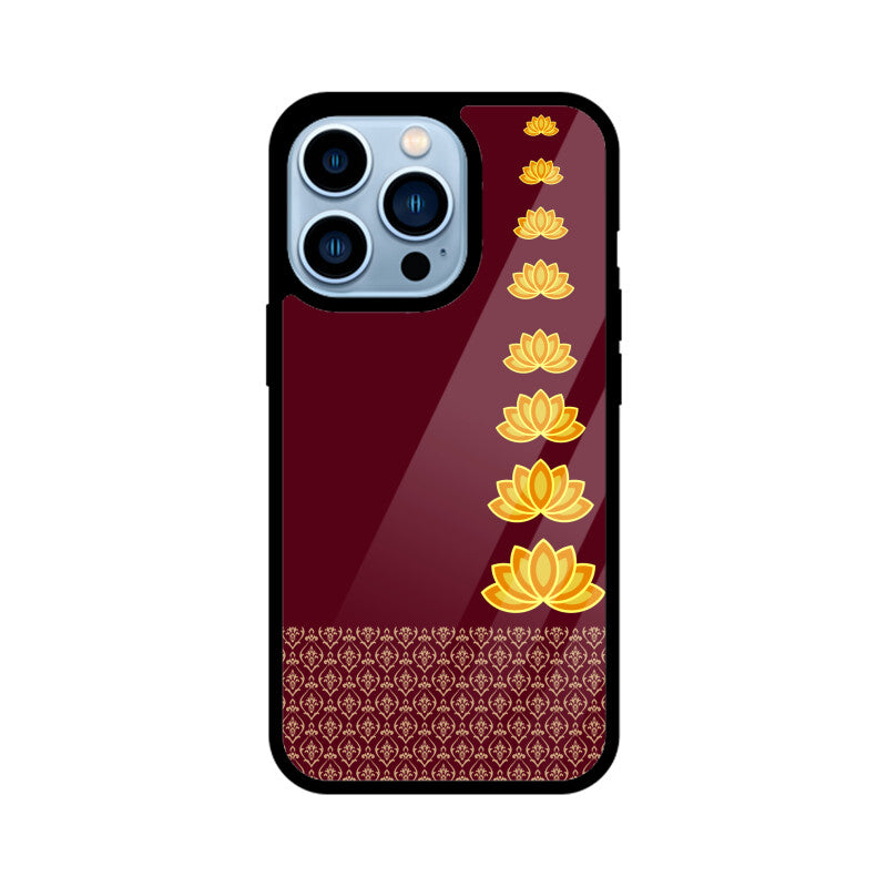 Royal India Art Lotus in Maroon Color Phone Case