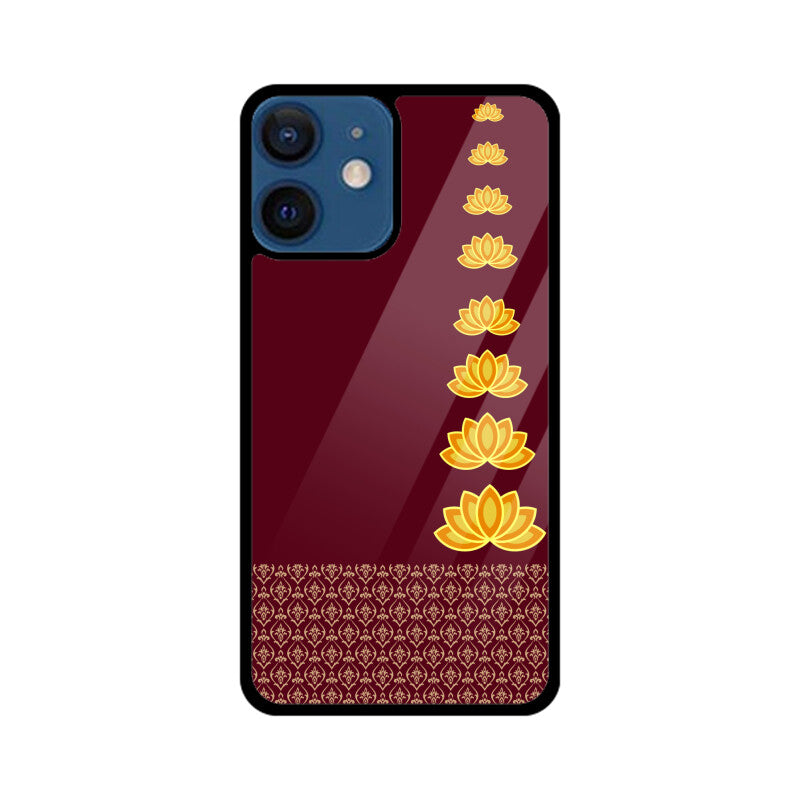 Royal India Art Lotus in Maroon Color Phone Case