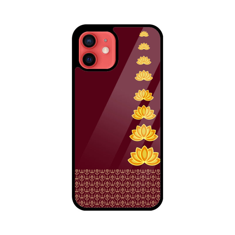 Royal India Art Lotus in Maroon Color Phone Case