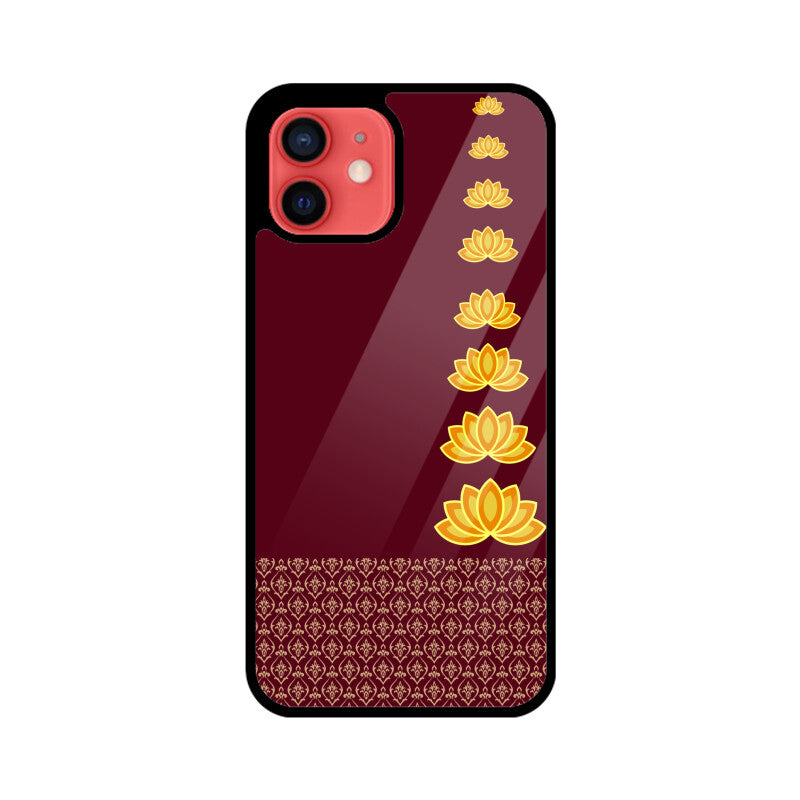 Royal India Art Lotus in Maroon Color Phone Case