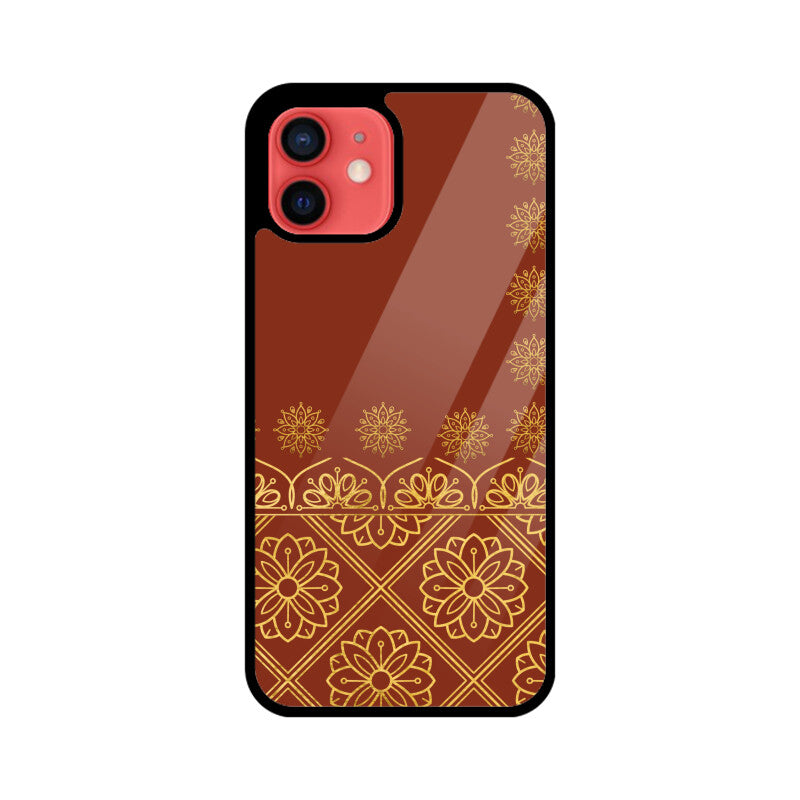 Royal India Art Rust and Gold Floral Patterns Phone Case