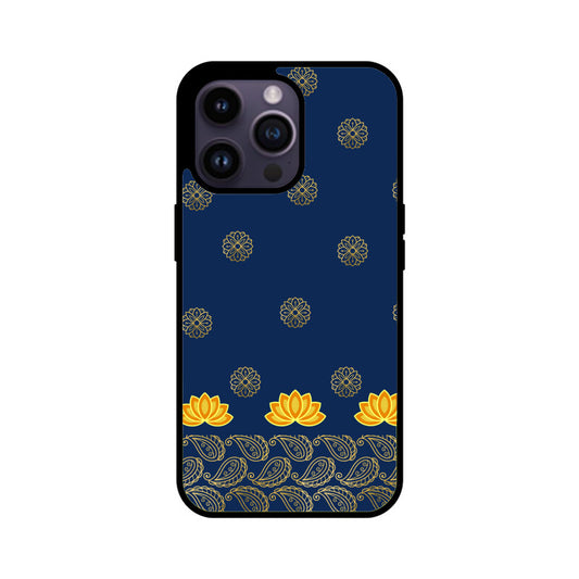Royal India Art Blue and Gold Lotus paisley printed motifs Phone Case