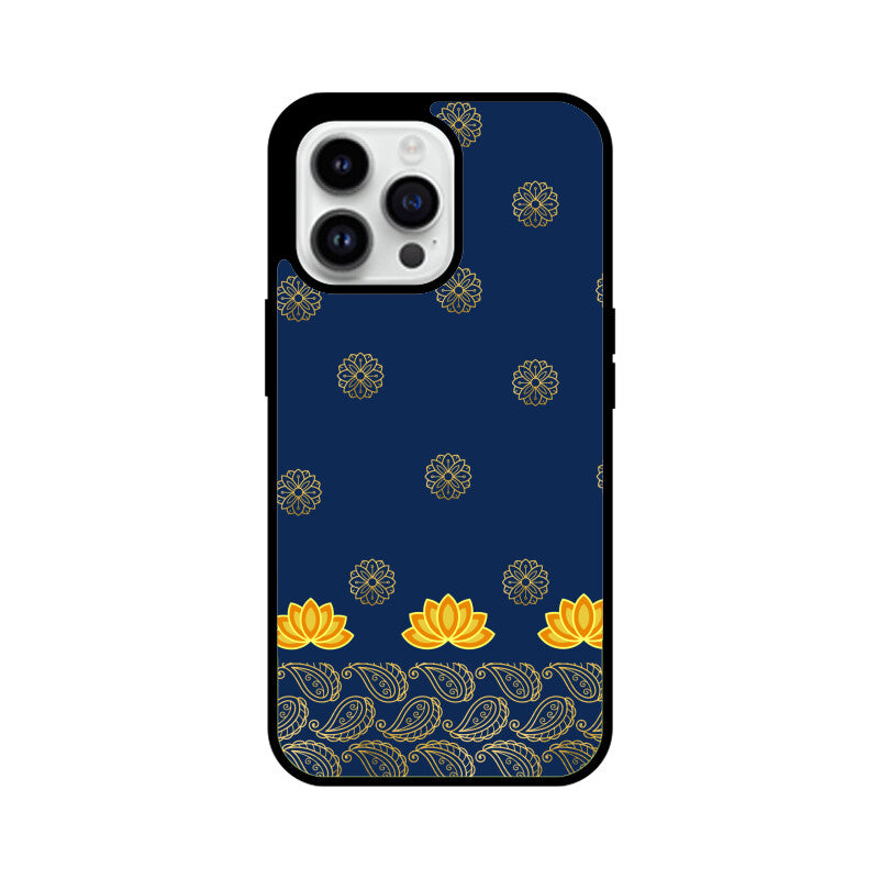 Royal India Art Blue and Gold Lotus paisley printed motifs Phone Case