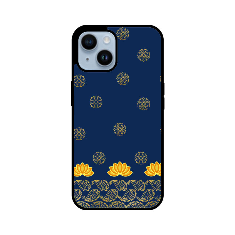 Royal India Art Blue and Gold Lotus paisley printed motifs Phone Case