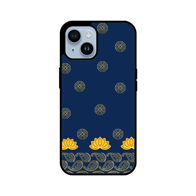 Royal India Art Blue and Gold Lotus paisley printed motifs Phone Case