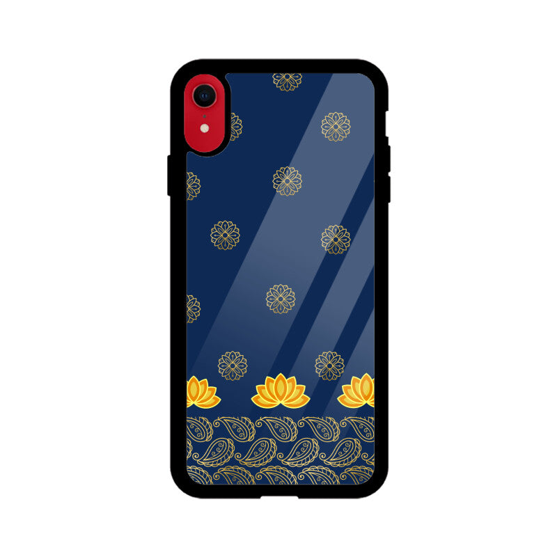 Royal India Art Blue and Gold Lotus paisley printed motifs Phone Case