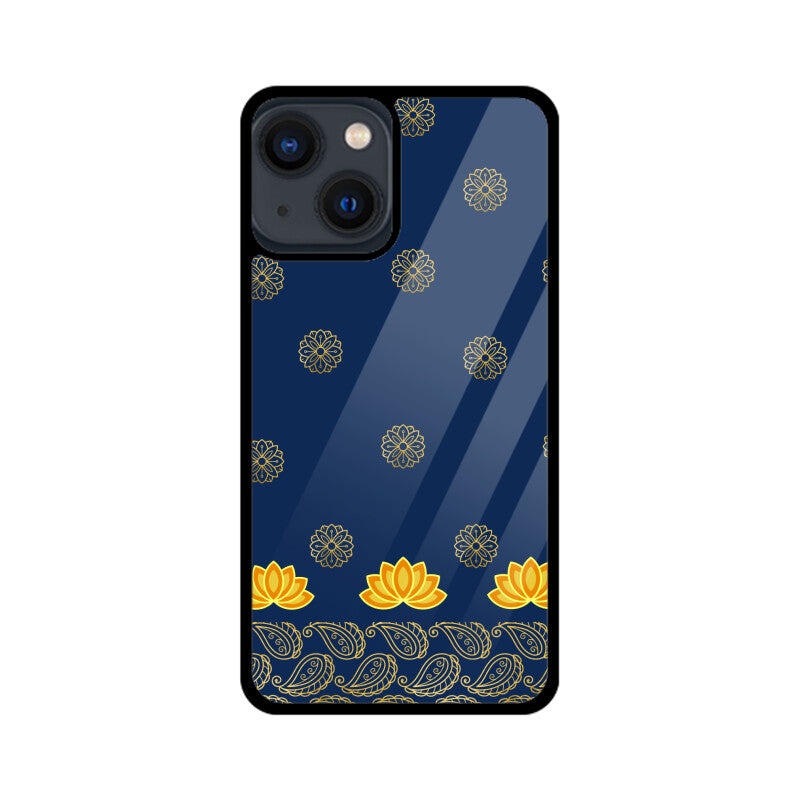 Royal India Art Blue and Gold Lotus paisley printed motifs Phone Case