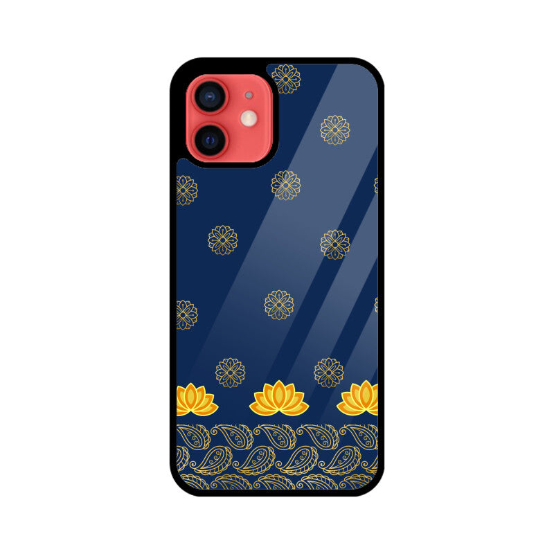 Royal India Art Blue and Gold Lotus paisley printed motifs Phone Case