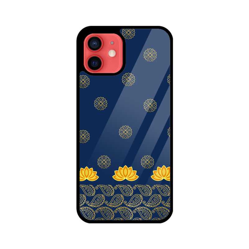 Royal India Art Blue and Gold Lotus paisley printed motifs Phone Case