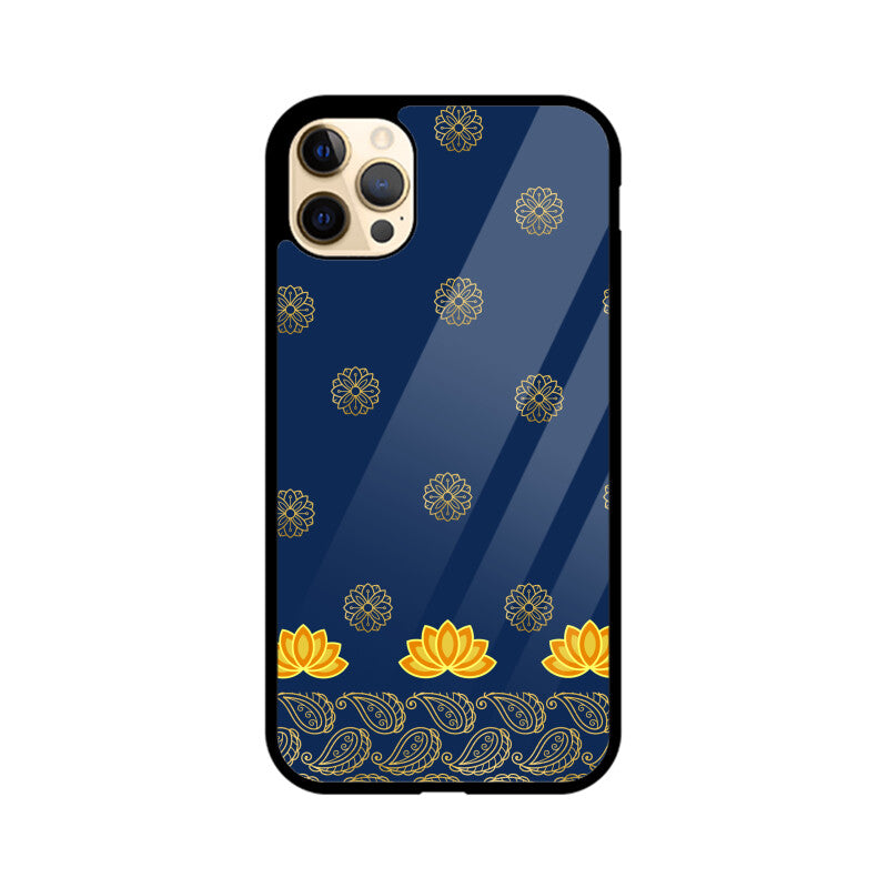 Royal India Art Blue and Gold Lotus paisley printed motifs Phone Case