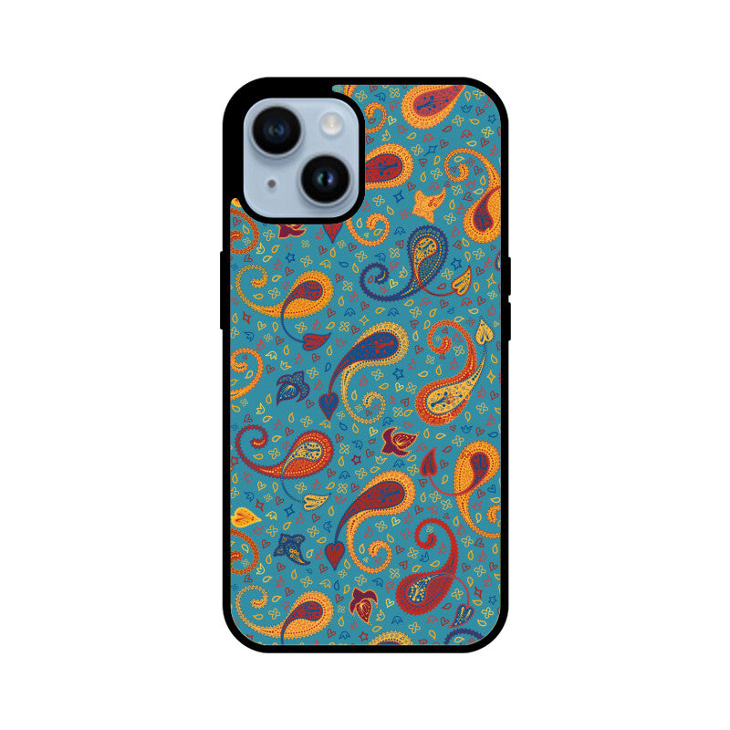 Blue Yellow And Red Traditional Indian Paisley Ornate Phone Case