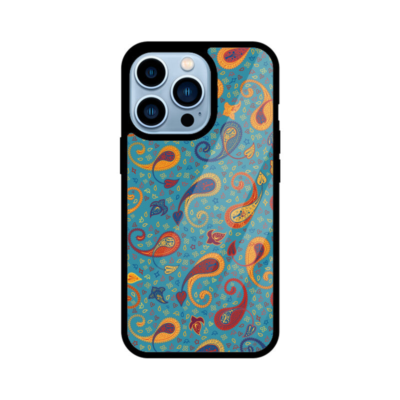 Blue Yellow And Red Traditional Indian Paisley Ornate Phone Case