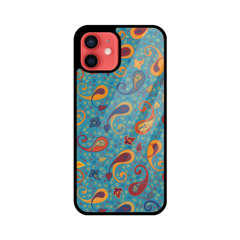 Blue Yellow And Red Traditional Indian Paisley Ornate Phone Case