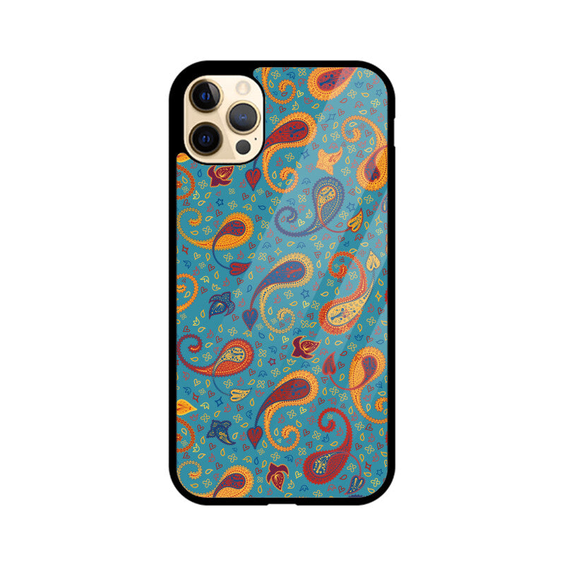 Blue Yellow And Red Traditional Indian Paisley Ornate Phone Case