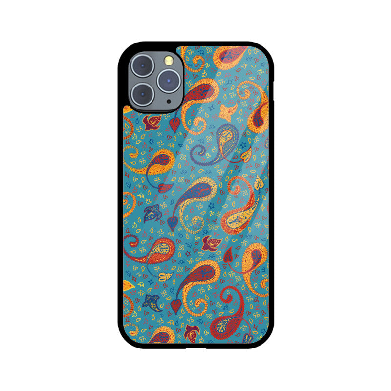 Blue Yellow And Red Traditional Indian Paisley Ornate Phone Case