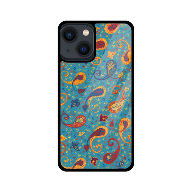 Blue Yellow And Red Traditional Indian Paisley Ornate Phone Case