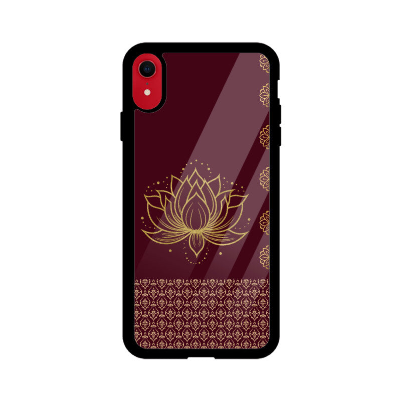 Royal India Art Maroon and Gold Lotus Printed Phone Case