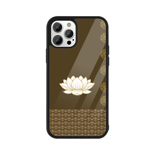 Royal India Art Olive and Gold Lotus Printed Phone Case