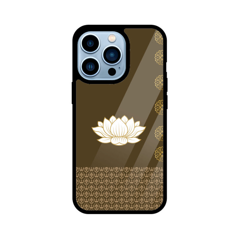 Royal India Art Olive and Gold Lotus Printed Phone Case