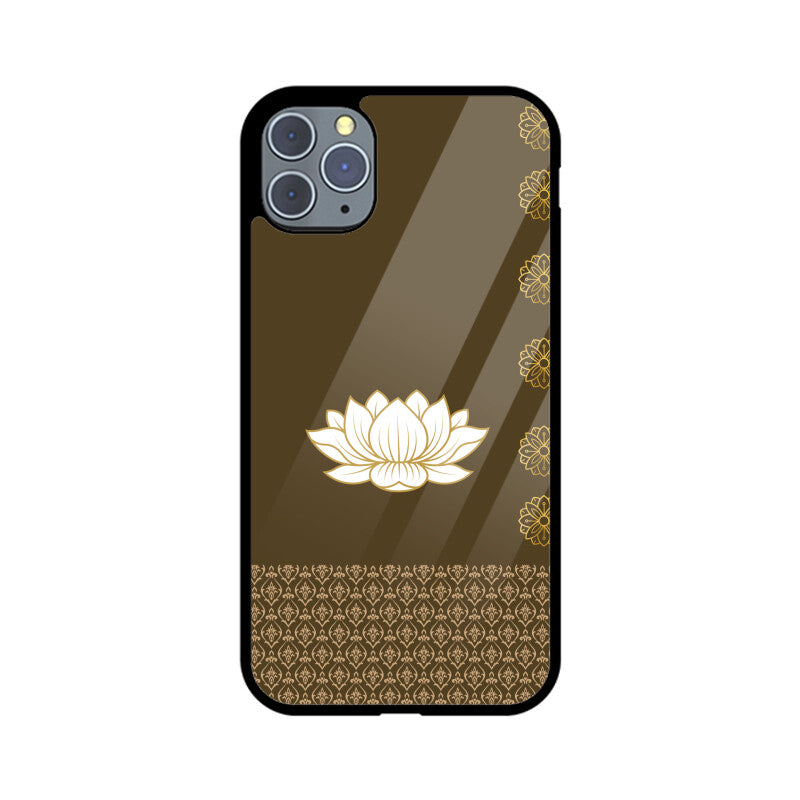 Royal India Art Olive and Gold Lotus Printed Phone Case