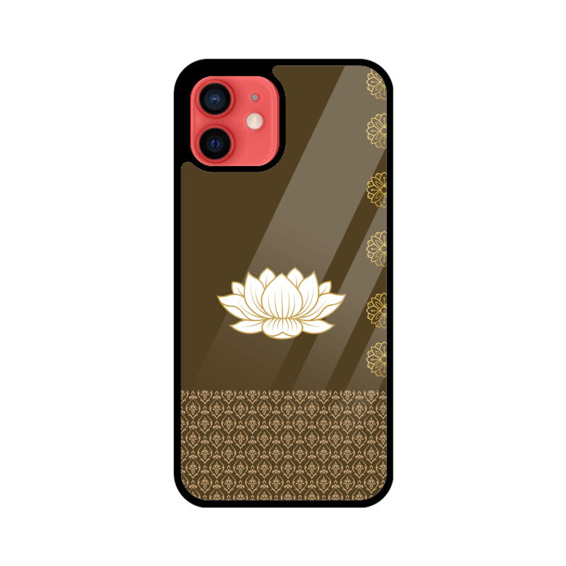 Royal India Art Olive and Gold Lotus Printed Phone Case