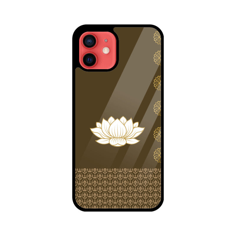 Royal India Art Olive and Gold Lotus Printed Phone Case