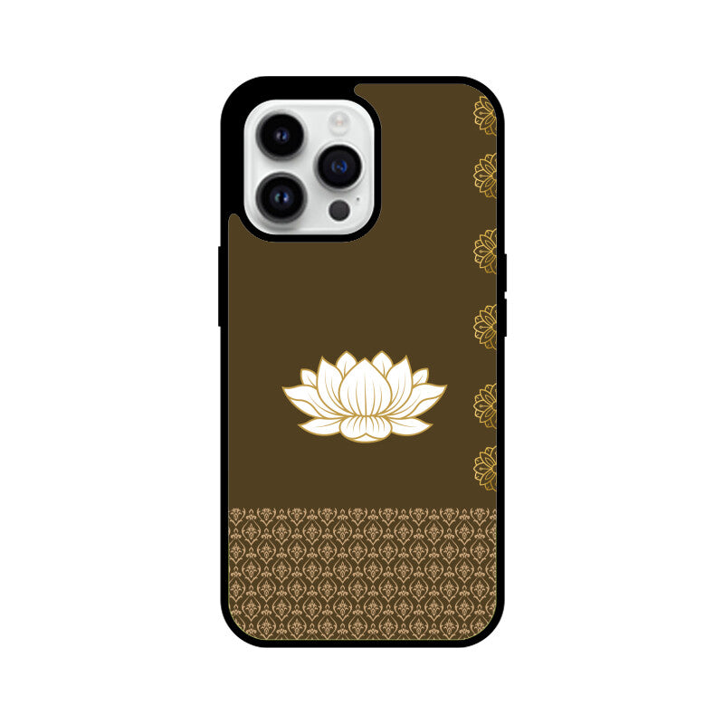 Royal India Art Olive and Gold Lotus Printed Phone Case