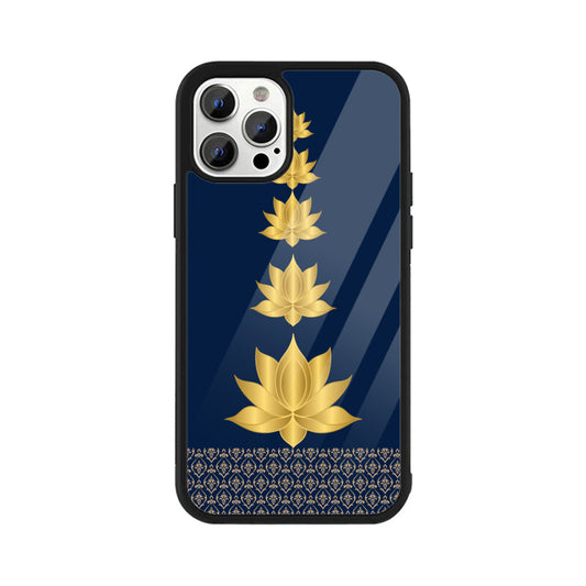 Royal India Art Blue and Gold Lotus Printed Phone Case