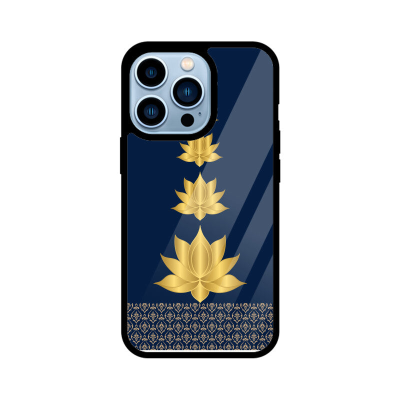 Royal India Art Blue and Gold Lotus Printed Phone Case