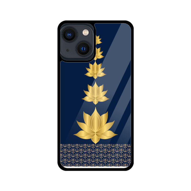 Royal India Art Blue and Gold Lotus Printed Phone Case