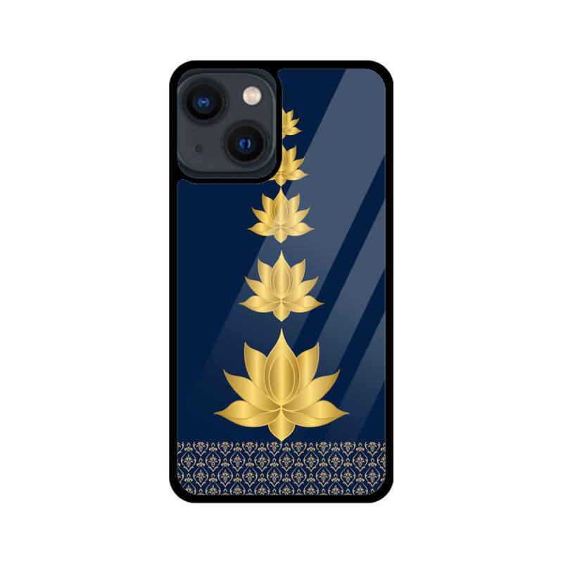 Royal India Art Blue and Gold Lotus Printed Phone Case