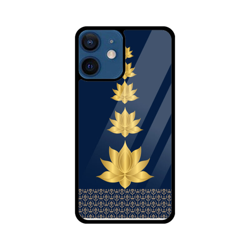 Royal India Art Blue and Gold Lotus Printed Phone Case