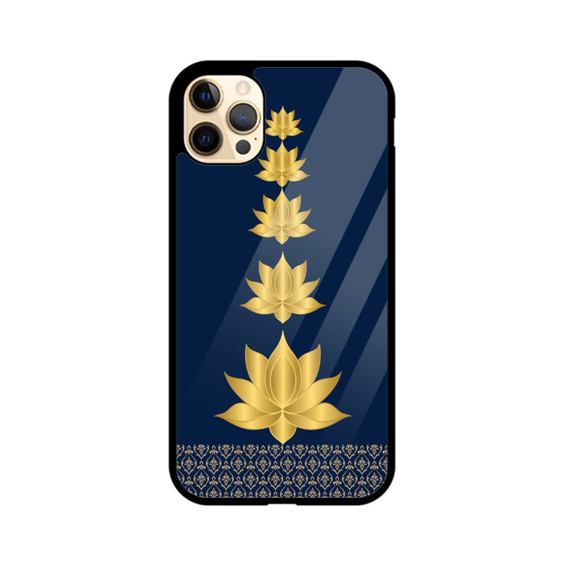 Royal India Art Blue and Gold Lotus Printed Phone Case