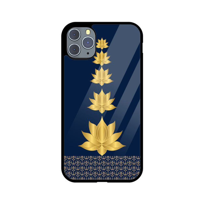 Royal India Art Blue and Gold Lotus Printed Phone Case