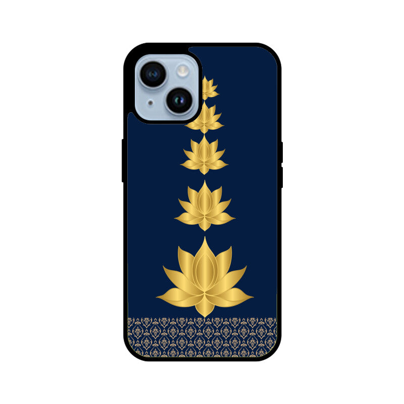 Royal India Art Blue and Gold Lotus Printed Phone Case