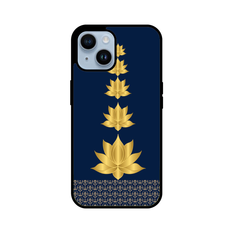 Royal India Art Blue and Gold Lotus Printed Phone Case