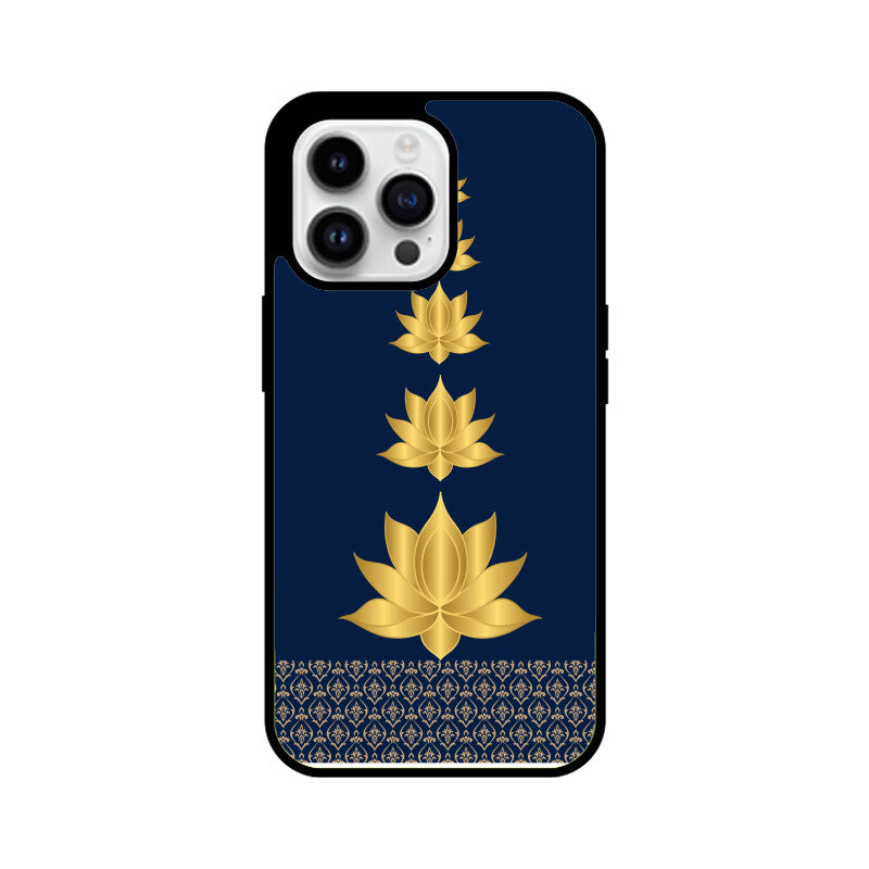 Royal India Art Blue and Gold Lotus Printed Phone Case