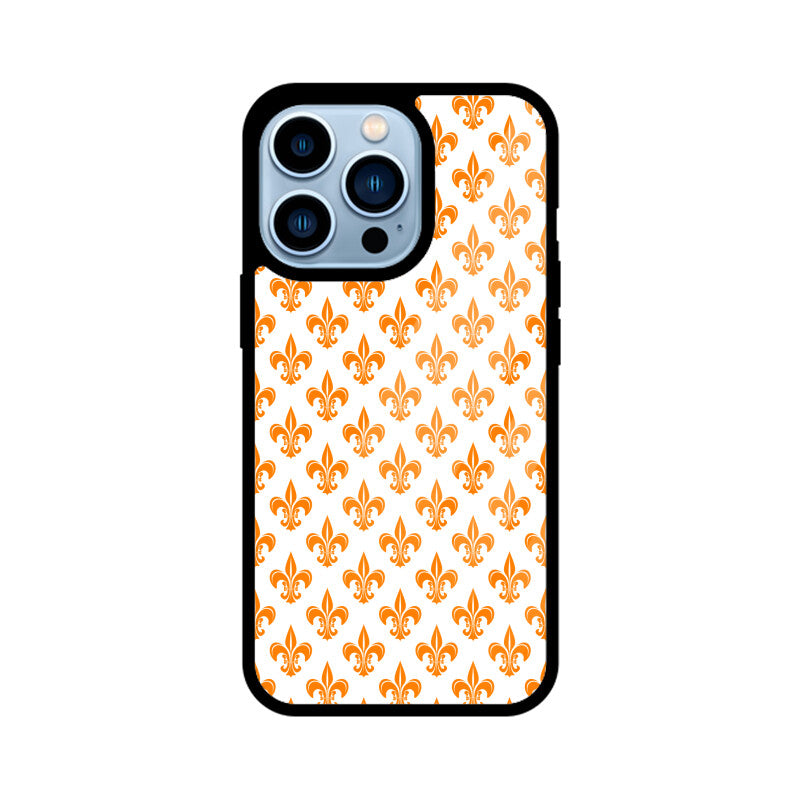 Classic Traditional Patterns in Orange and White Phone Case