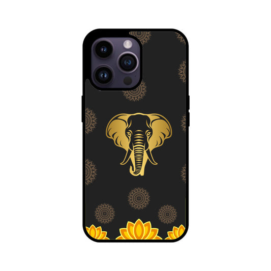 ROYAL INDIA ART Elephant and Lotus in Black Phone Case