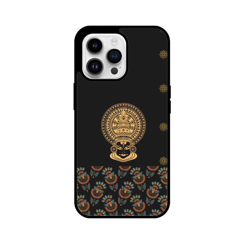 Royal india Art Kathakali Dance Form Pattern in Black Phone Case